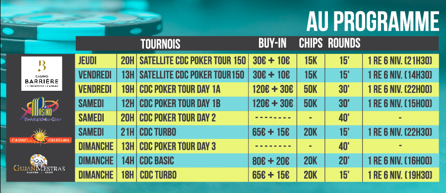 Programme CdC Poker Tour